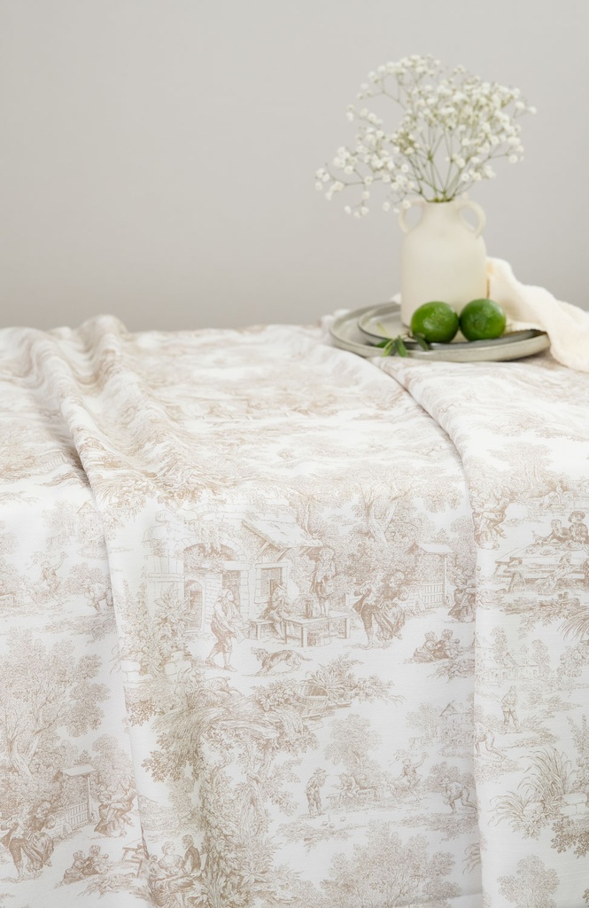 Mantel Toile de joy beige cuadrado 3.60