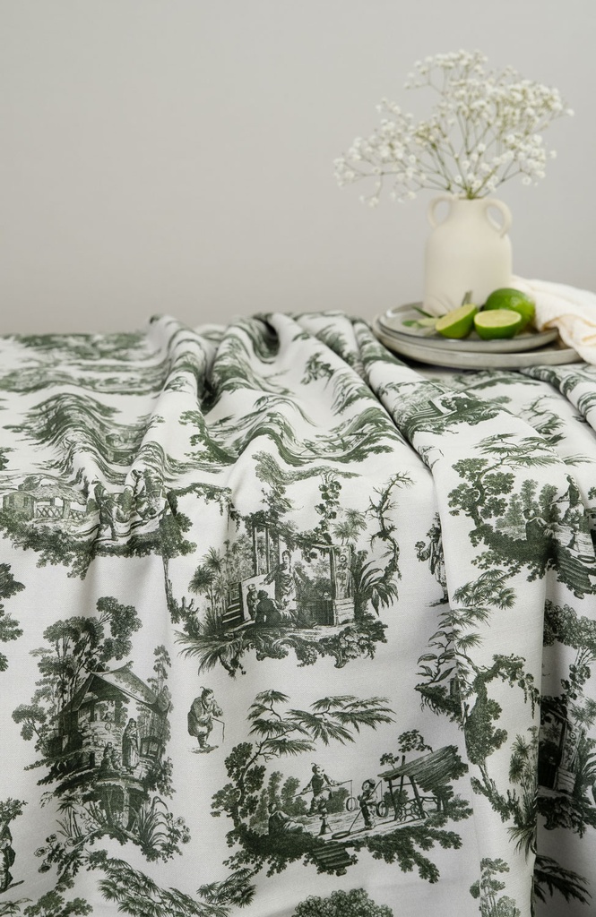 Mantel Toile de joy verde cuadrado 3.60