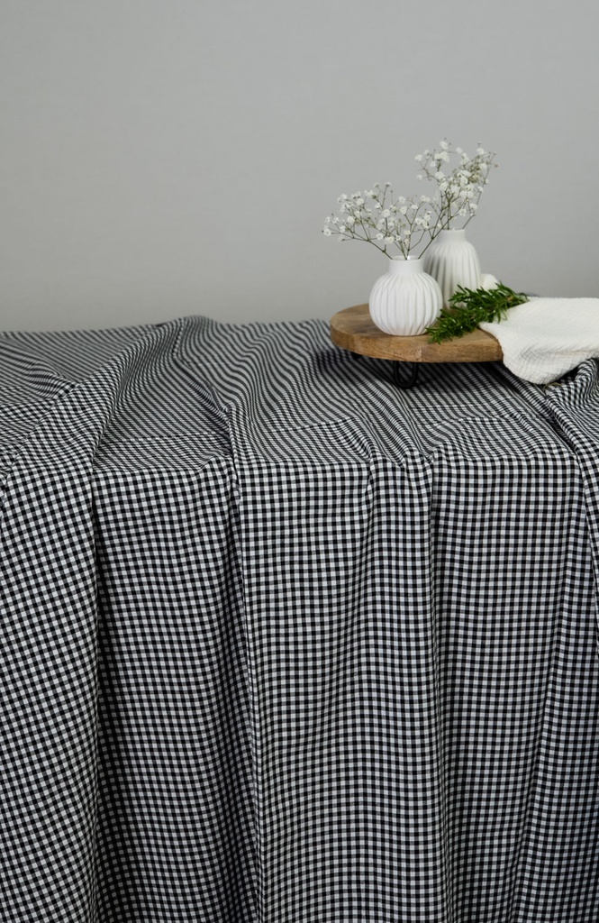 Mantel Vichy Negro rectangular 3.50x2.40