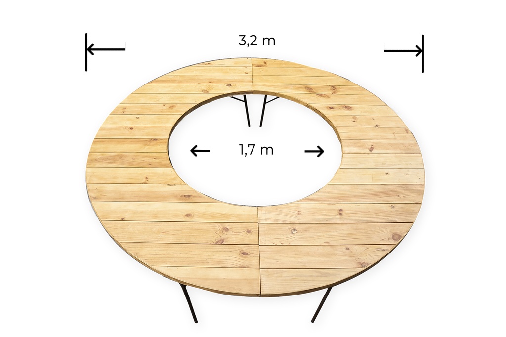 Mesa madera circulo 20 pax