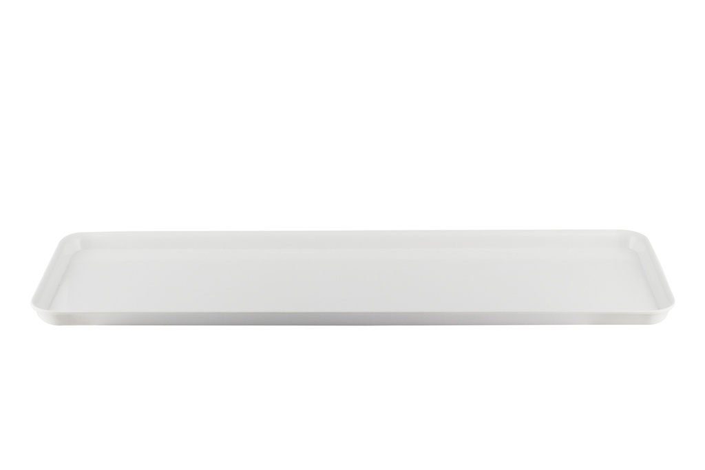 Bandeja melamina blanca rectangular 50×18