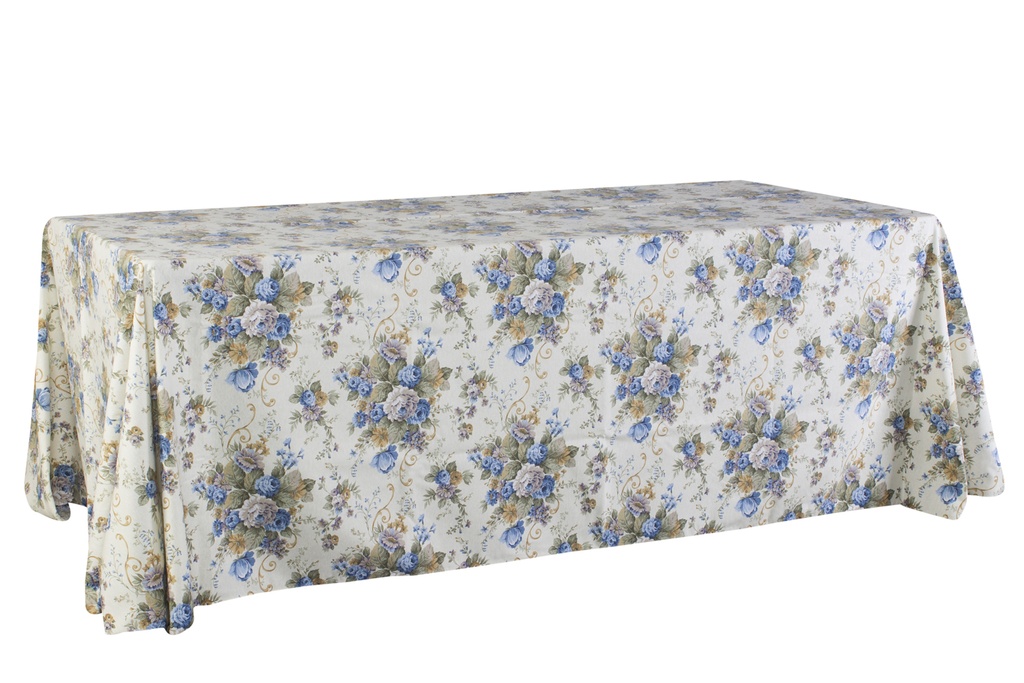 Mantel Jardín inglés azul rectangular 3.50×2.40