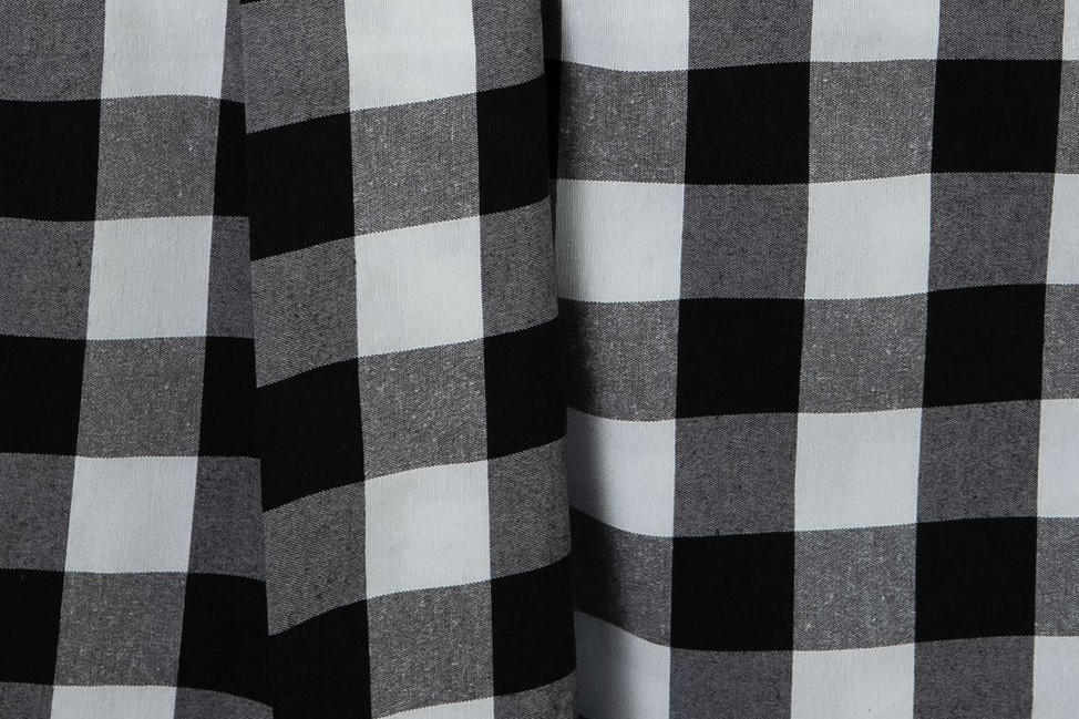 Mantel Vichy XL Negro rectangular 3.50×2.40