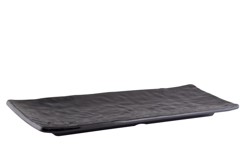 [BA033] Bandeja melamina negra curva rectangular 35×12.5