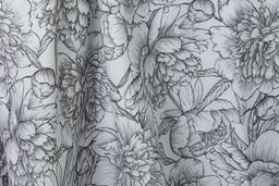 [MA036] Mantel Flor blanco/negro redondo 3.50