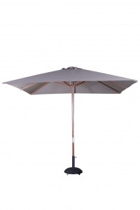 [SM021] Sombrilla 3×3 color taupe mastil madera + pie