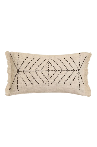 [CJ017] Cojín Texturas puntos negros 30x50