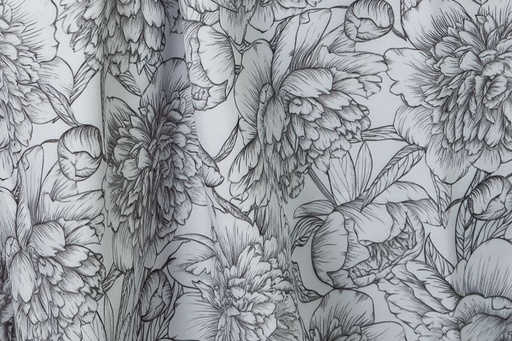 Mantel Flor blanco y negro